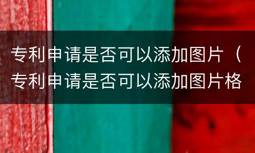 专利申请是否可以添加图片（专利申请是否可以添加图片格式）