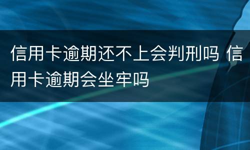 信用卡逾期还不上会判刑吗 信用卡逾期会坐牢吗