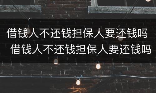 借钱人不还钱担保人要还钱吗 借钱人不还钱担保人要还钱吗合法吗