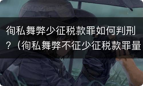 徇私舞弊少征税款罪如何判刑?（徇私舞弊不征少征税款罪量刑）