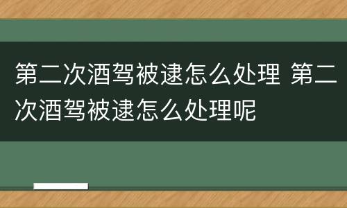 第二次酒驾被逮怎么处理 第二次酒驾被逮怎么处理呢