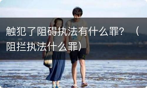 触犯了阻碍执法有什么罪？（阻拦执法什么罪）