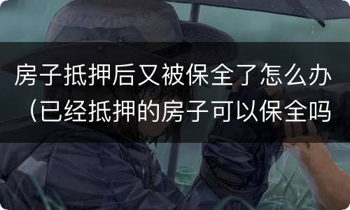 房子抵押后又被保全了怎么办（已经抵押的房子可以保全吗）