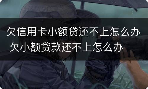 欠信用卡小额贷还不上怎么办 欠小额贷款还不上怎么办