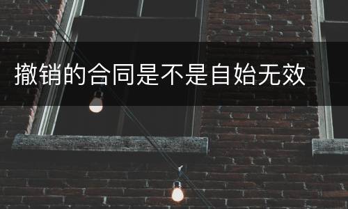 撤销的合同是不是自始无效