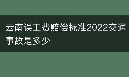 云南误工费赔偿标准2022交通事故是多少