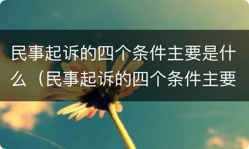 民事起诉的四个条件主要是什么（民事起诉的四个条件主要是什么呢）
