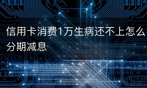 信用卡消费1万生病还不上怎么分期减息