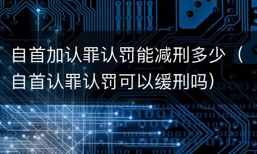 自首加认罪认罚能减刑多少（自首认罪认罚可以缓刑吗）