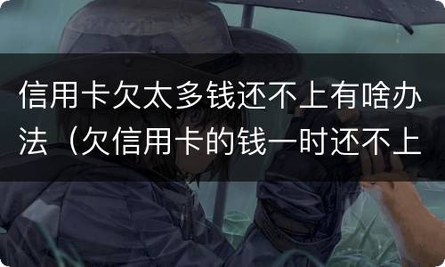 信用卡欠太多钱还不上有啥办法（欠信用卡的钱一时还不上怎么办）