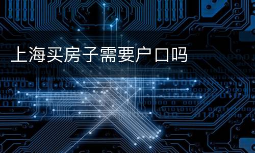 上海买房子需要户口吗