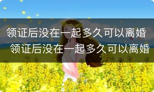 领证后没在一起多久可以离婚 领证后没在一起多久可以离婚啊