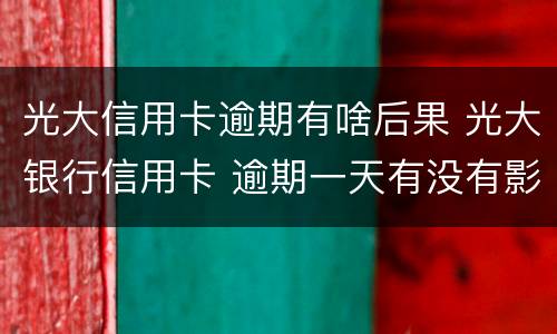 光大信用卡逾期有啥后果 光大银行信用卡 逾期一天有没有影响?