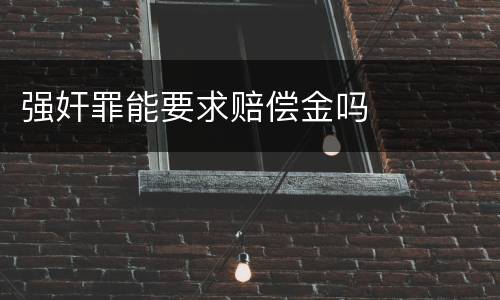 强奸罪能要求赔偿金吗