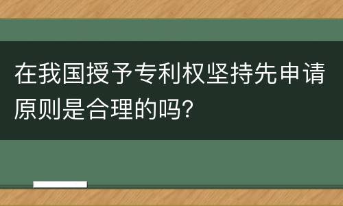 在我国授予专利权坚持先申请原则是合理的吗？