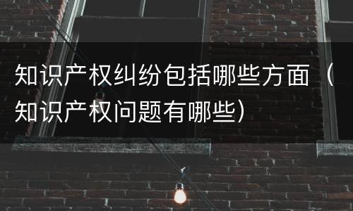 知识产权纠纷包括哪些方面（知识产权问题有哪些）
