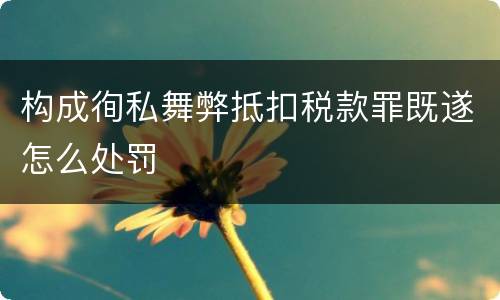 构成徇私舞弊抵扣税款罪既遂怎么处罚