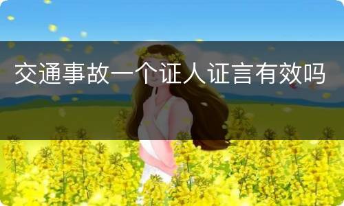 交通事故一个证人证言有效吗