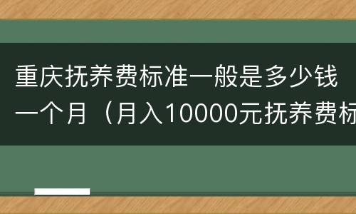 重庆抚养费标准一般是多少钱一个月（月入10000元抚养费标准）