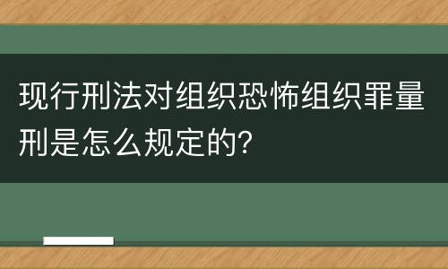 现行刑法对组织恐怖组织罪量刑是怎么规定的？