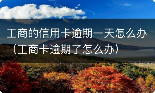 工商的信用卡逾期一天怎么办（工商卡逾期了怎么办）