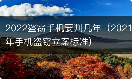 2022盗窃手机要判几年（2021年手机盗窃立案标准）