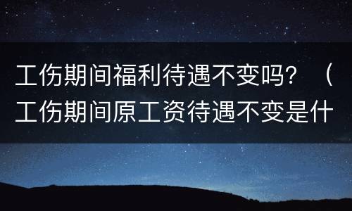 工伤期间福利待遇不变吗？（工伤期间原工资待遇不变是什么意思）