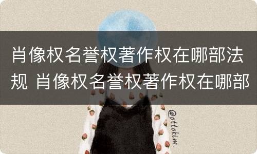 肖像权名誉权著作权在哪部法规 肖像权名誉权著作权在哪部法规里有