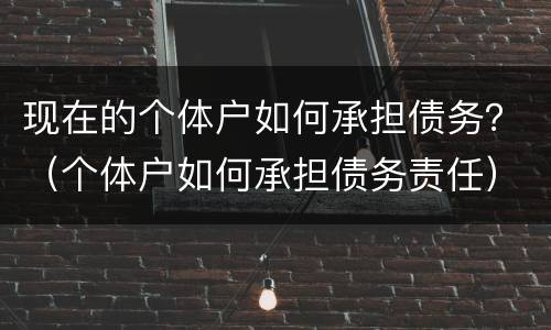 现在的个体户如何承担债务？（个体户如何承担债务责任）