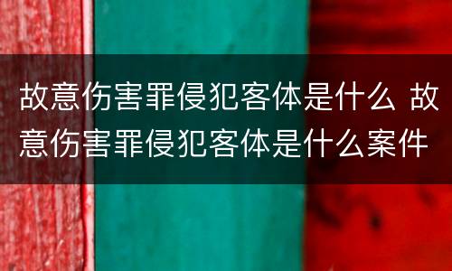 故意伤害罪侵犯客体是什么 故意伤害罪侵犯客体是什么案件