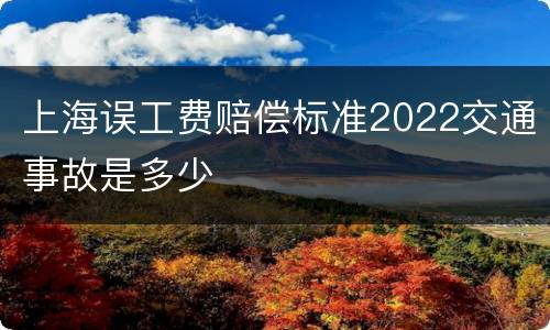 上海误工费赔偿标准2022交通事故是多少