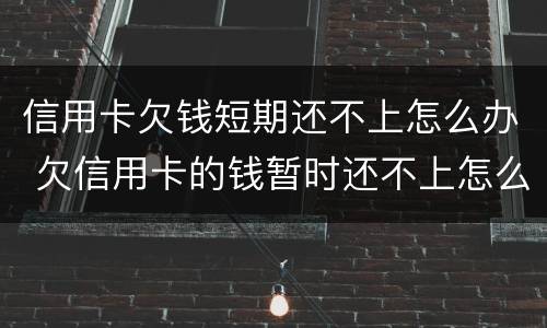 信用卡欠钱短期还不上怎么办 欠信用卡的钱暂时还不上怎么办