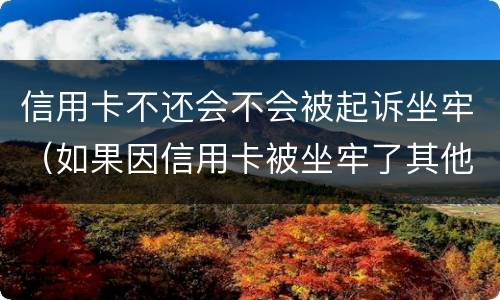 信用卡不还会不会被起诉坐牢（如果因信用卡被坐牢了其他银行还会起诉吗）