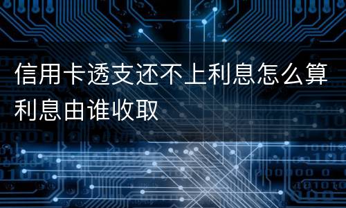信用卡透支还不上利息怎么算利息由谁收取