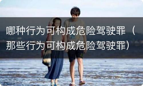 哪种行为可构成危险驾驶罪（那些行为可构成危险驾驶罪）