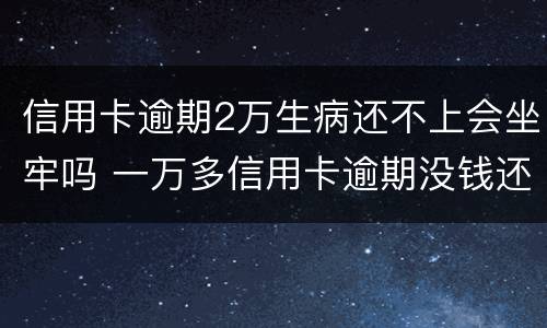 信用卡逾期2万生病还不上会坐牢吗 一万多信用卡逾期没钱还会坐牢吗