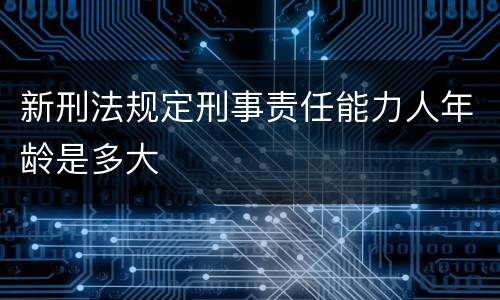 新刑法规定刑事责任能力人年龄是多大