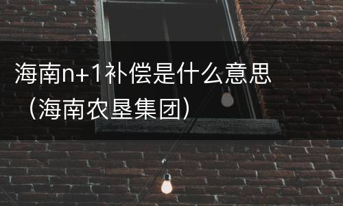 海南n+1补偿是什么意思（海南农垦集团）