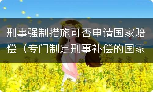 刑事强制措施可否申请国家赔偿（专门制定刑事补偿的国家）