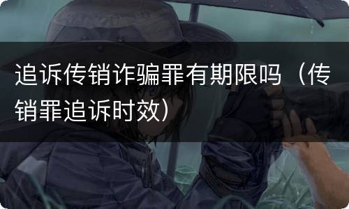 追诉传销诈骗罪有期限吗（传销罪追诉时效）
