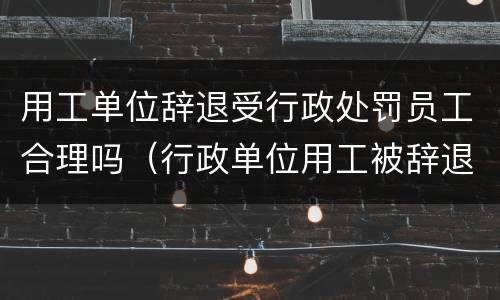 用工单位辞退受行政处罚员工合理吗（行政单位用工被辞退怎么补偿）