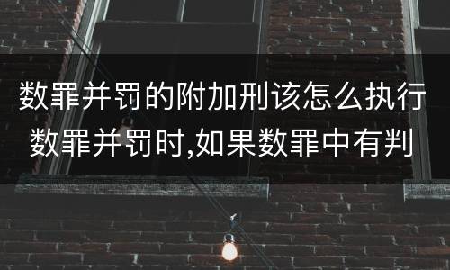 数罪并罚的附加刑该怎么执行 数罪并罚时,如果数罪中有判处附加刑的,附加刑