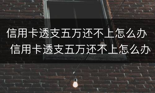 信用卡透支五万还不上怎么办 信用卡透支五万还不上怎么办呀