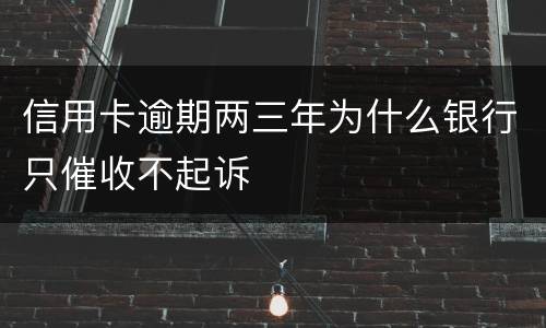 信用卡逾期两三年为什么银行只催收不起诉