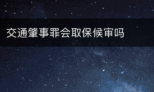 交通肇事罪会取保候审吗