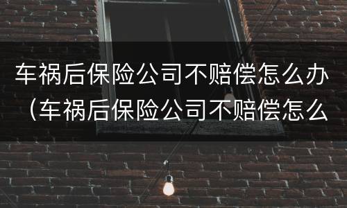 车祸后保险公司不赔偿怎么办（车祸后保险公司不赔偿怎么办理）