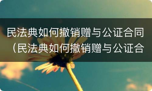 民法典如何撤销赠与公证合同（民法典如何撤销赠与公证合同）