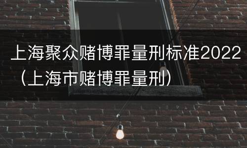 上海聚众赌博罪量刑标准2022（上海市赌博罪量刑）