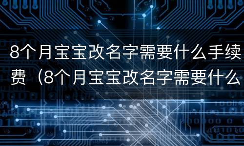 8个月宝宝改名字需要什么手续费（8个月宝宝改名字需要什么手续费呢）