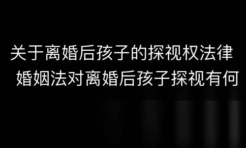 关于离婚后孩子的探视权法律 婚姻法对离婚后孩子探视有何规定